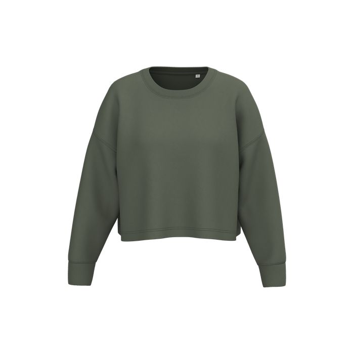  Sweat-shirt crop col rond femme