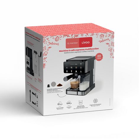  Machine à café expresso multifonction– Livoo x Marmiton - Noir