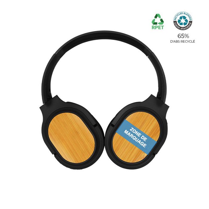  Casque Bluetooth ABS recyclé et bambou FSC - BLUETECH