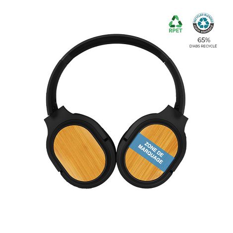  Casque Bluetooth ABS recyclé et bambou FSC - BLUETECH