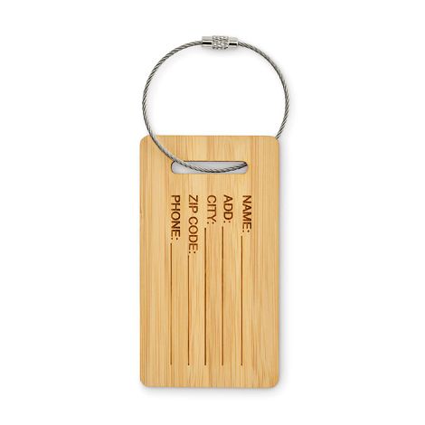  Étiquette de bagage en bambou