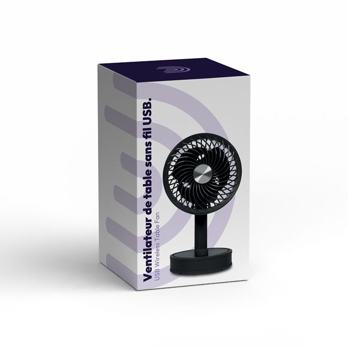  Ventilateur de table sans fil USB - Noir