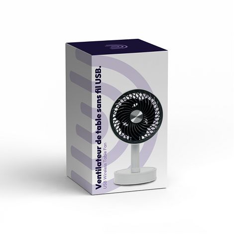  Ventilateur de table sans fil USB - Blanc
