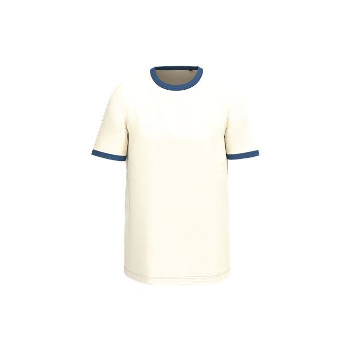  T-shirt ringer écoresponsable à bords contrastés effet délavé hom