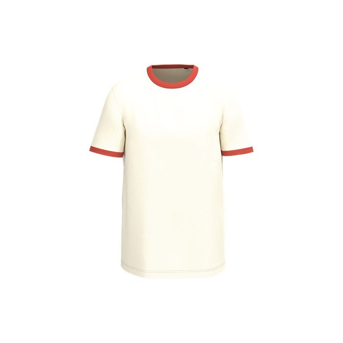  T-shirt ringer écoresponsable à bords contrastés effet délavé hom