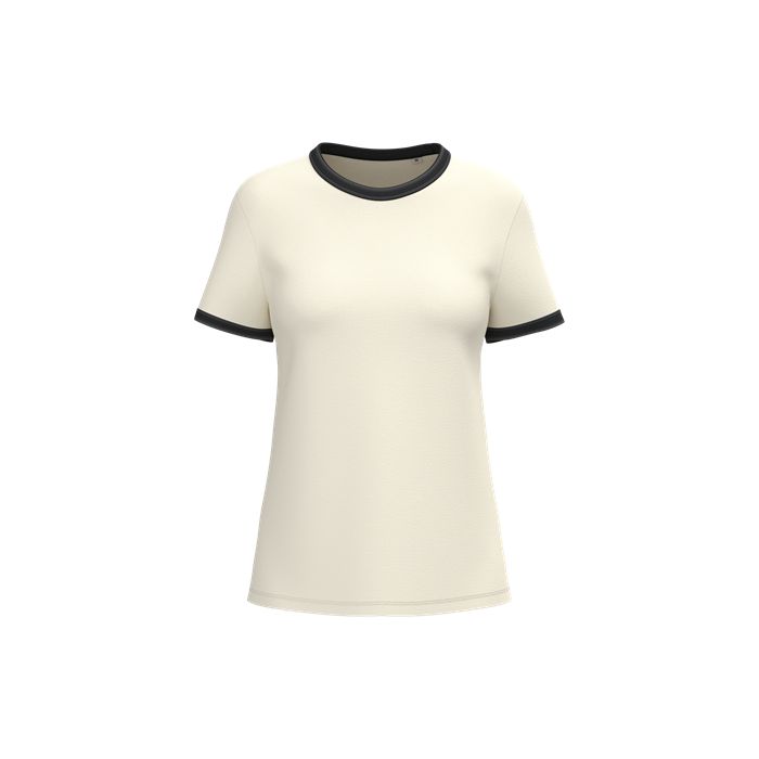  T-shirt ringer écoresponsable à bords contrastés effet délavé fem