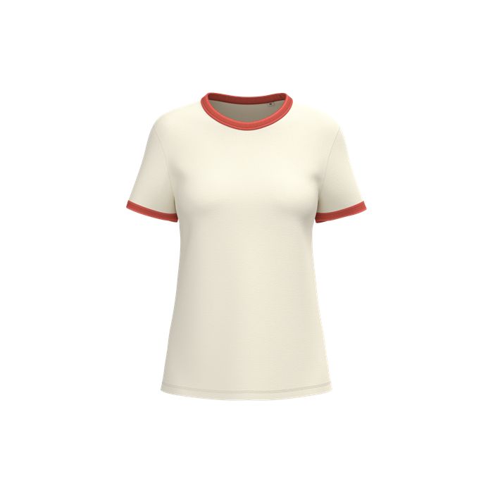  T-shirt ringer écoresponsable à bords contrastés effet délavé fem