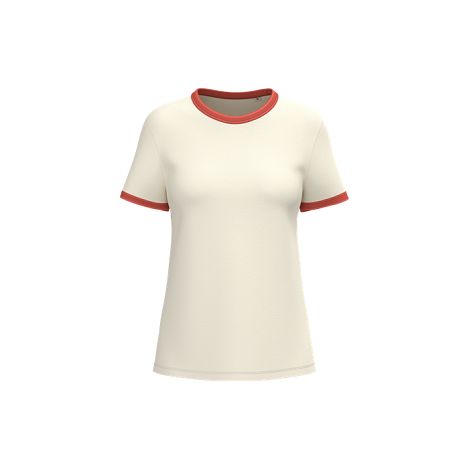  T-shirt ringer écoresponsable à bords contrastés effet délavé fem