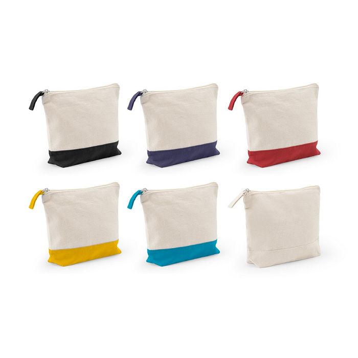  Trousse à cosmétiques 100 % coton (340 g/m²) bicolore