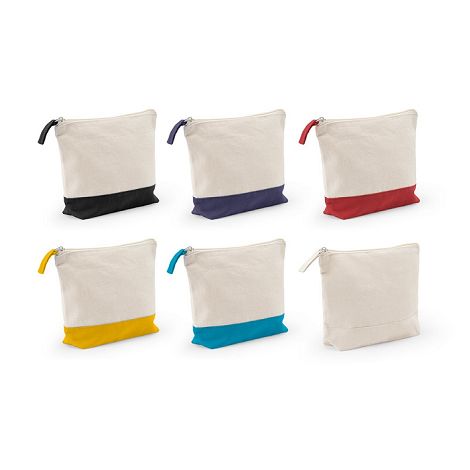  Trousse à cosmétiques 100 % coton (340 g/m²) bicolore