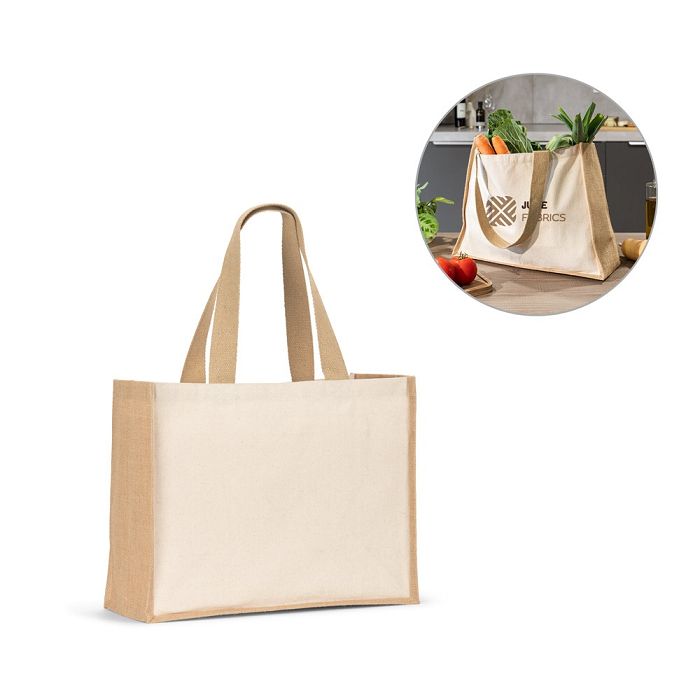  Sac en toile (320 g/m²), avec fond et côtés en jute laminé (350 g