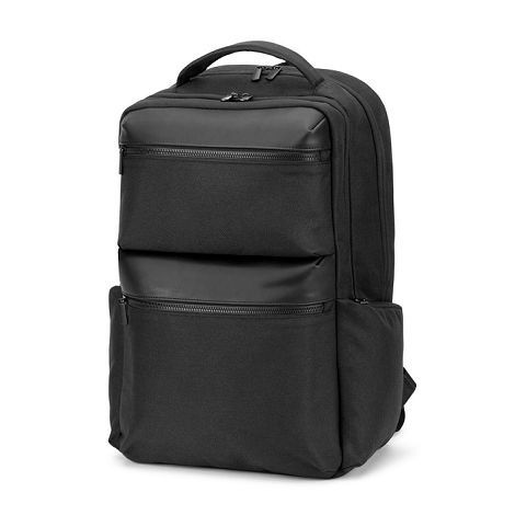  Sac à dos en sergé recyclé et déperlant avec deux grandes poches 