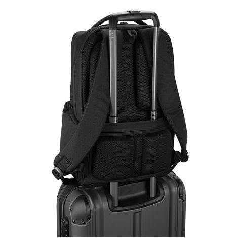  Sac à dos en sergé recyclé et déperlant avec deux grandes poches 