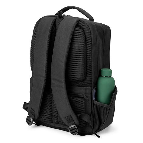  Sac à dos en sergé recyclé et déperlant avec deux grandes poches 