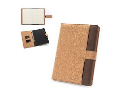 Classeur A5 en liège et polyester recyclé (100 % rPET) avec bloc-