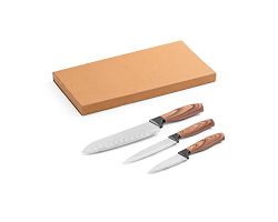 Lot de 3 couteaux de cuisine avec lame en acier inoxydable et man