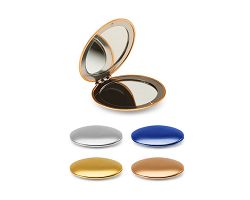 Miroir rond double face en aluminium avec fermeture magnétique