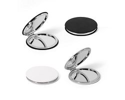 Miroir rond double face avec extérieur en PU mat