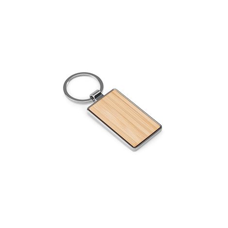  Porte-clés rectangulaire en zinc et bambou