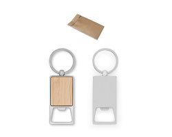 Porte-clés rectangulaire en fer avec décapsuleur