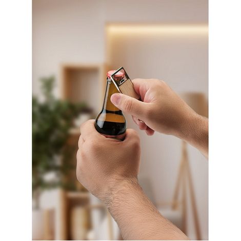  Porte-clés rectangulaire en fer avec décapsuleur