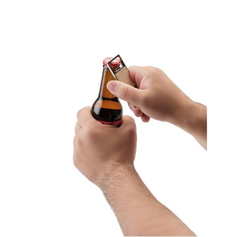  Porte-clés rectangulaire en fer avec décapsuleur