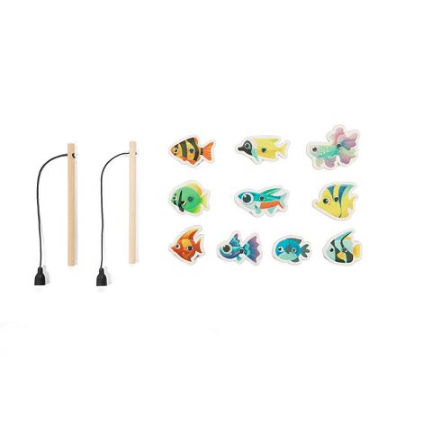  Jeu de pêche composé de 10 poissons en bois, idéal pour les enfan