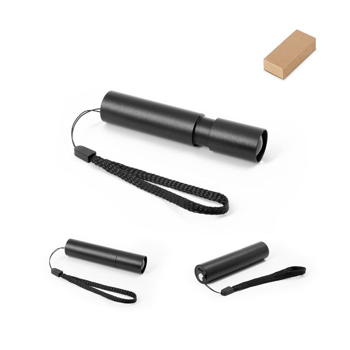  Lampe torche rechargeable en aluminium recyclé (100 % rAL) avec e