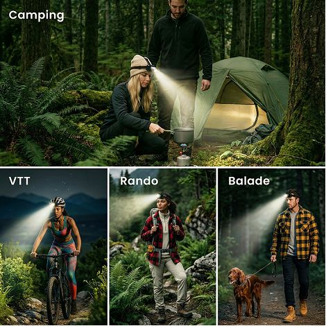  Lampe frontale - Noir